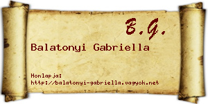 Balatonyi Gabriella névjegykártya